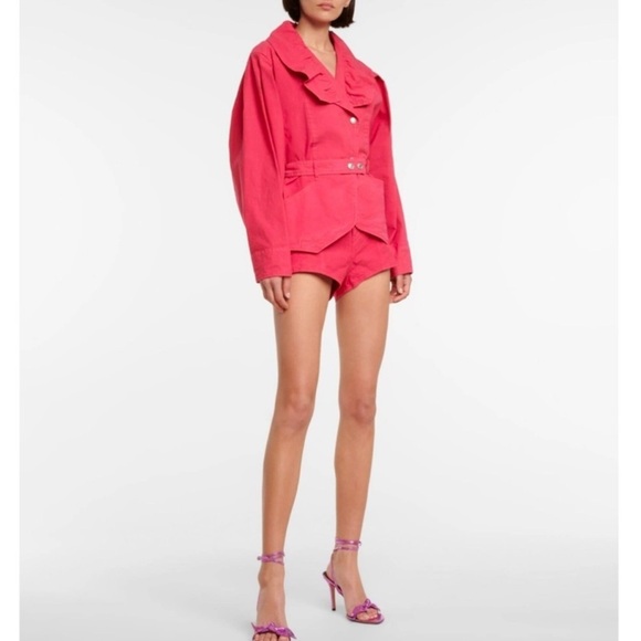 Isabel Marant Deversonbb High Waist Linen Blend Shorts NWT Raspberry - Picture 1 of 13